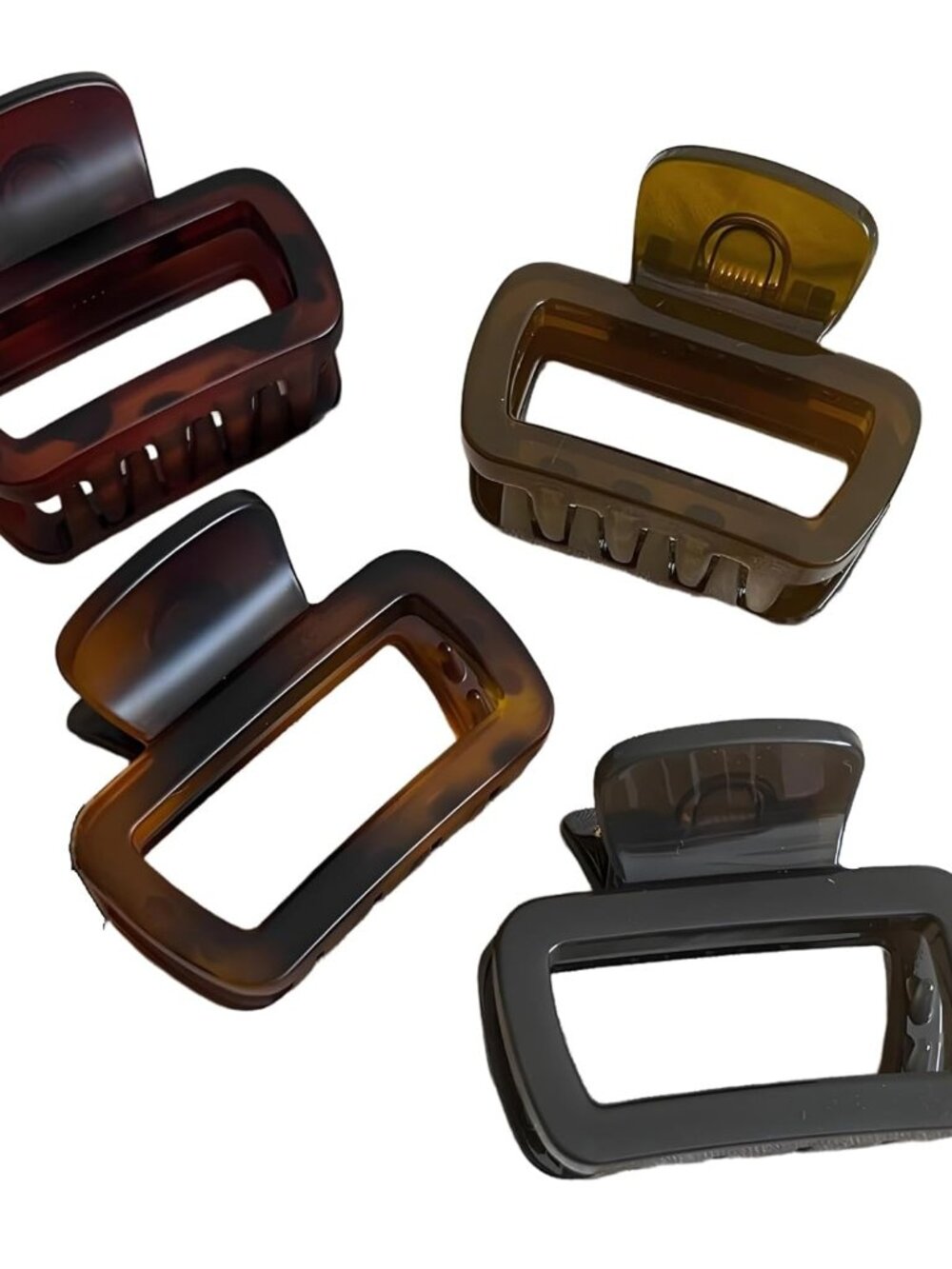 4Pcs Claw Clips for Thick and Long Hair | Strong Brown Tortoise Shell Jaw Clip f